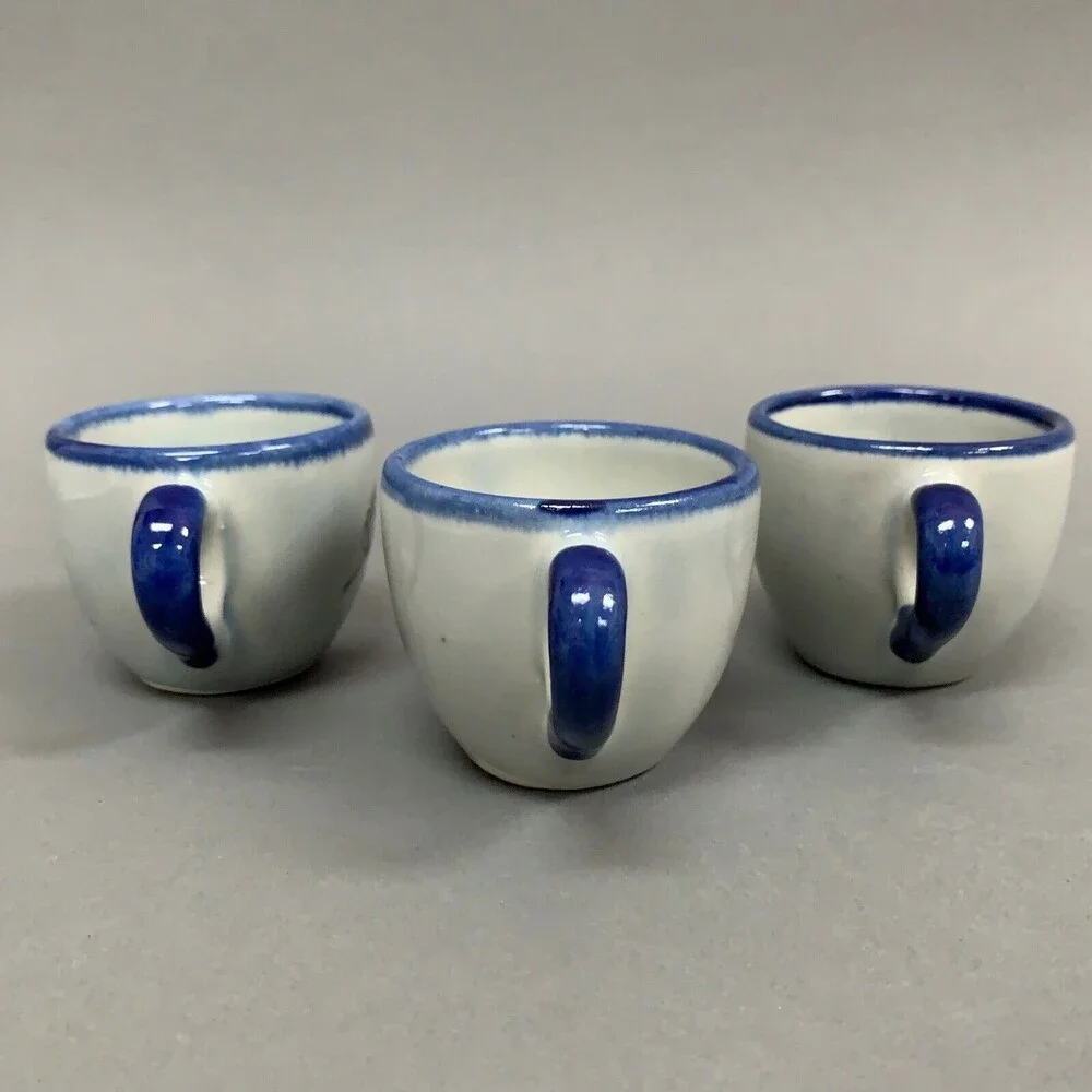 TM Mexico Bird Butterfly Blue Lot of‎ 3 Small Cups 2